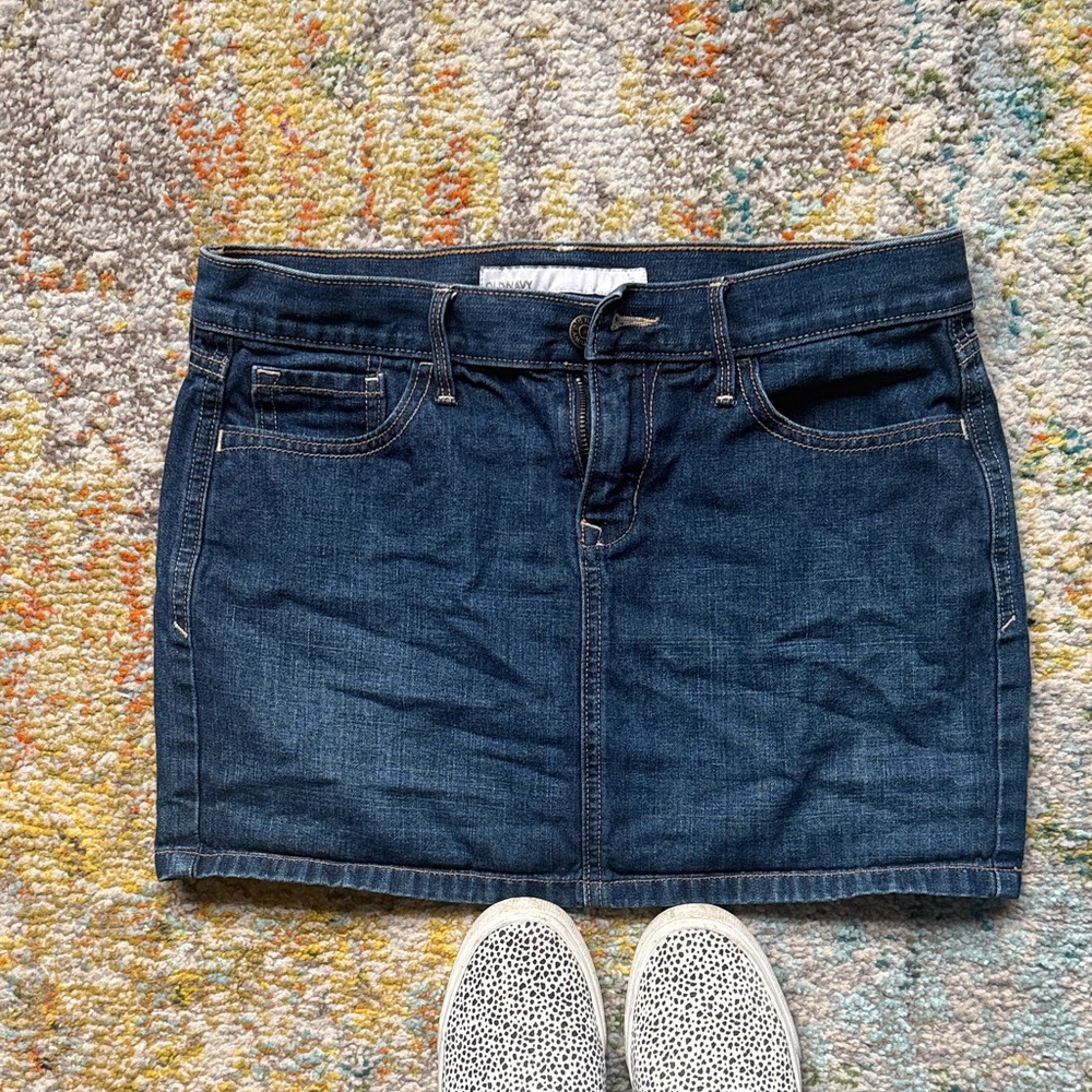 Old Navy Navy Blue Denim Mini Skirt